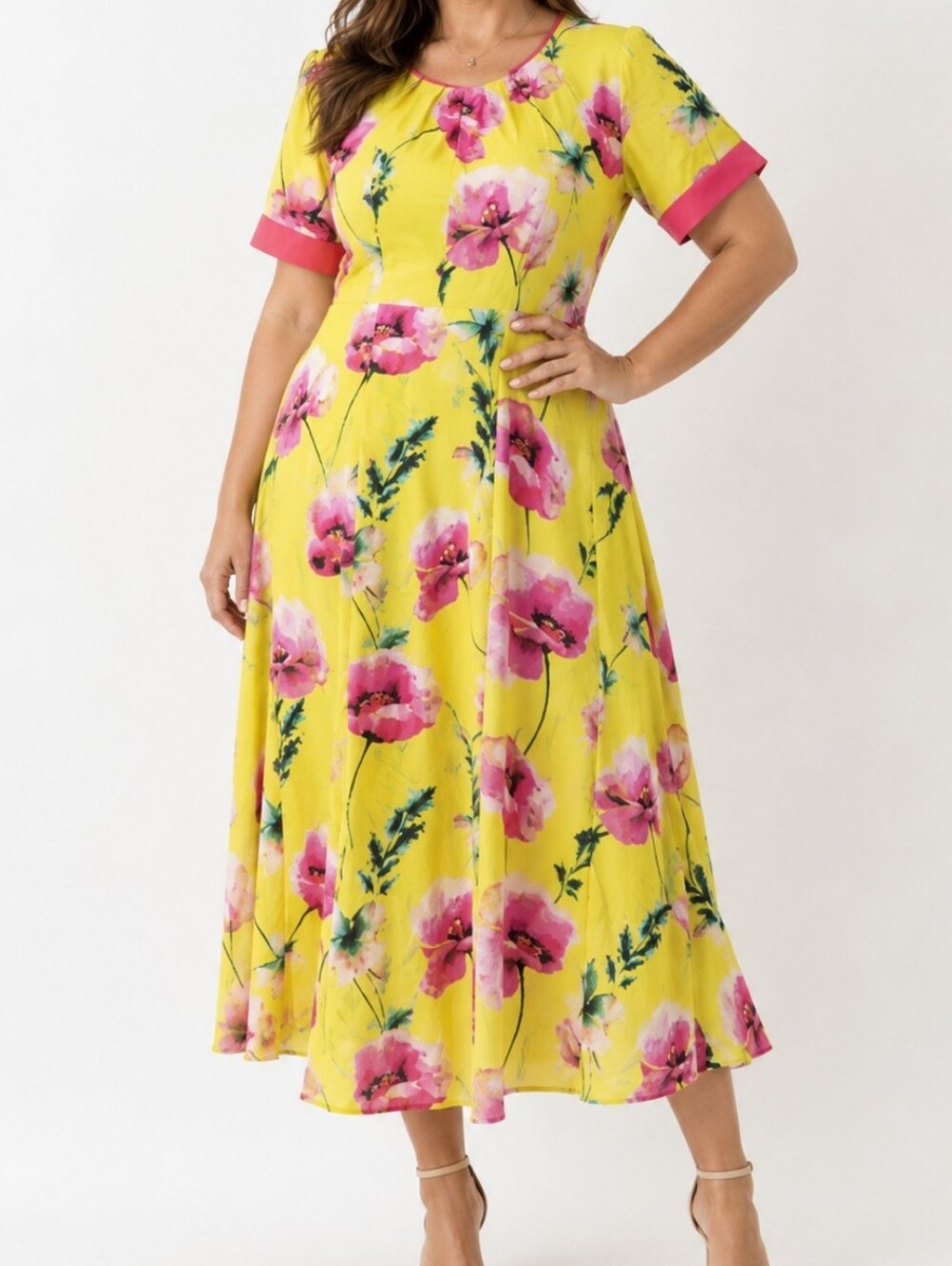 Mellaris S12 Yellow Floral Vibrant Summer Spring Dress Casual Chic Resort